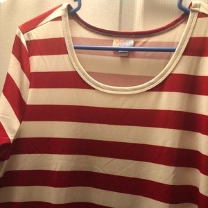 Lularoe Jessie, large, red & white striped